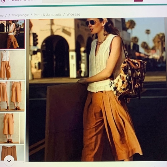 Anthropologie Pants - Anyhropologie Elevenses Camel Culottes Gaucho Crop Pants